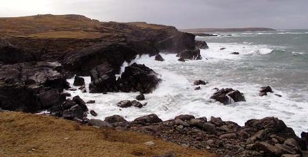 coastline behind Arnol