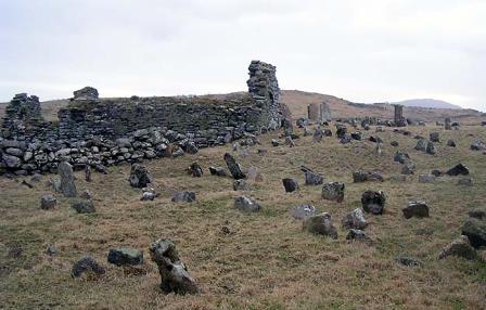 church ruins in cemetery