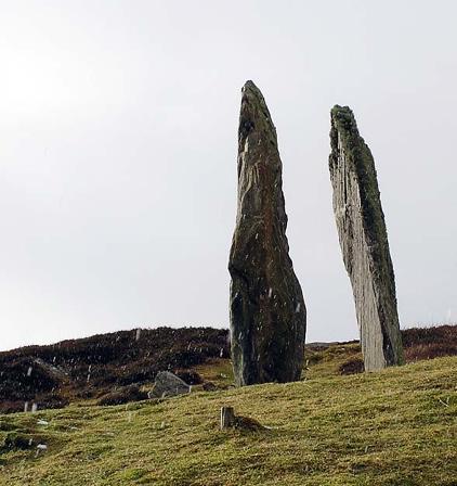 Bernera Standing Stones in snow